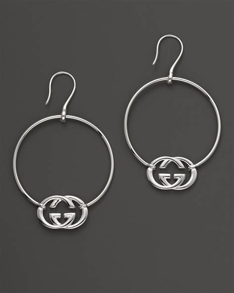 gucci hoops silver|Gucci Interlocking hoop earrings in 925 sterling silver .